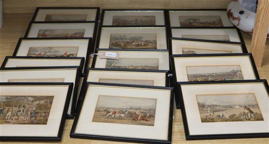 A collection of 19th century coloured hunting, racing and sporting prints (16, framed)